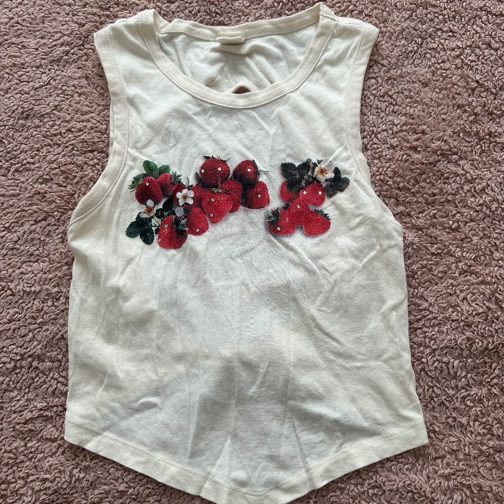Urban Outfitters Strawberry Open Back Top